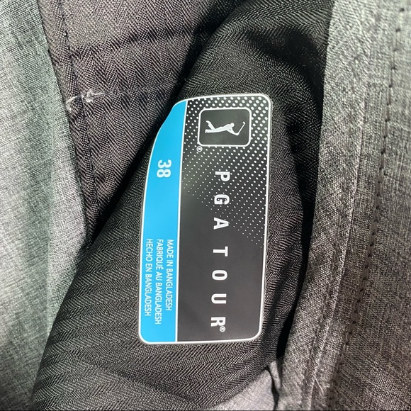 PGA Tour Flat Front Heather Gray Golf Shorts Active Waistband 38 NEW - Picture 7 of 7